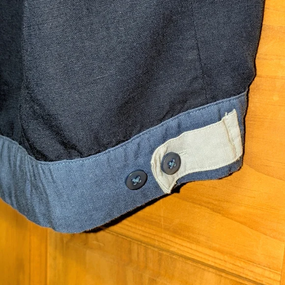 Cubavera Men's XL Shirt Striped Button Up Short Sleeve Camp Cuban Blue Linen - Picture 8 of 8